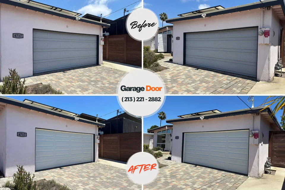 Before and after: garage door repair Stockton, KS